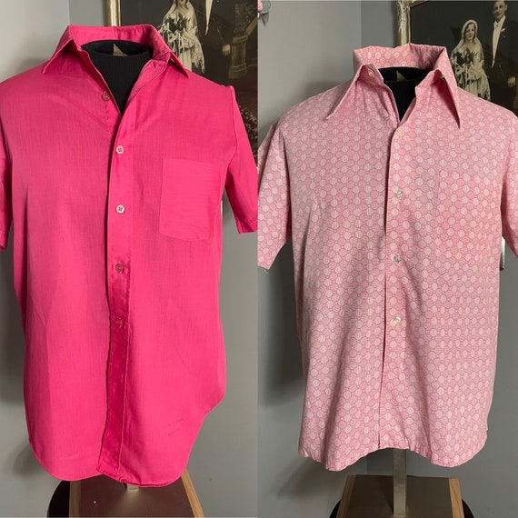 Choice of Men’s 1970’s Short Sleeved Button Down … - image 1