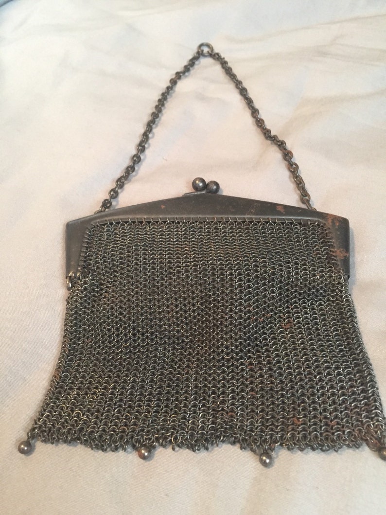 Antique Mesh Metal Handbag Etsy