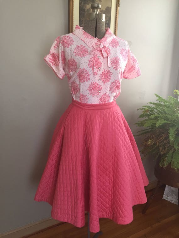 1950's Bobbie Brooks Quilted Circle Skirt and Matc