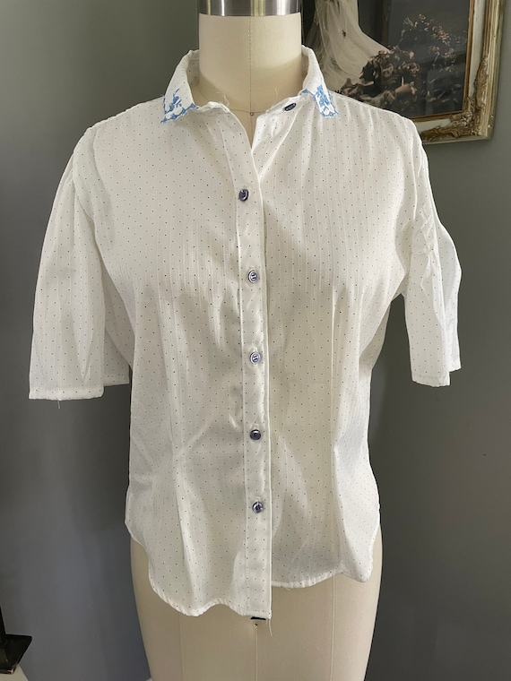 1970s Polka Dot Blouse in 1940s style