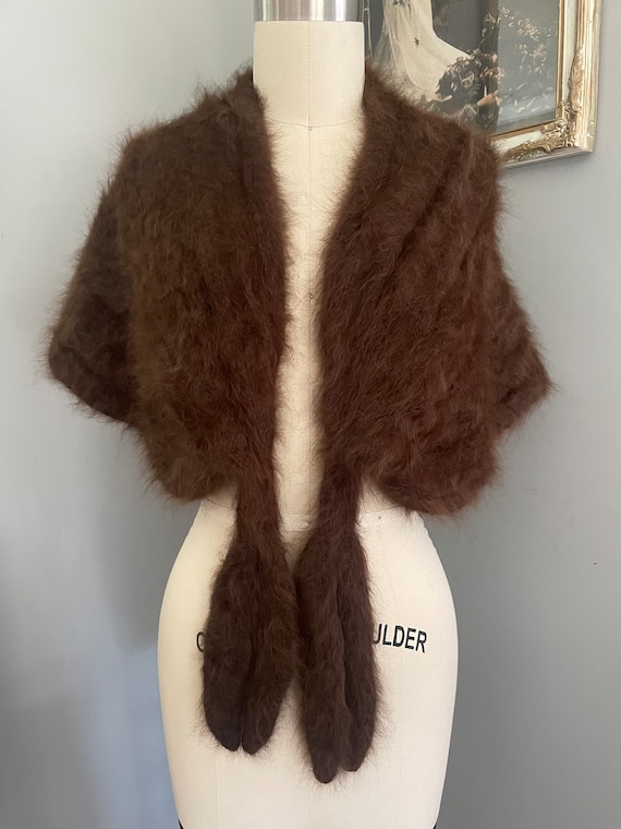 1950s/60s Brown Mohair Wrap