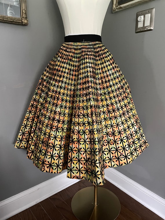 1950s Flocked Circle Skirt