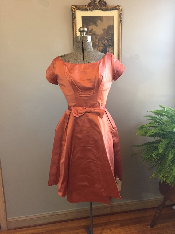 1960's 2 Piece Satin Dress Set
