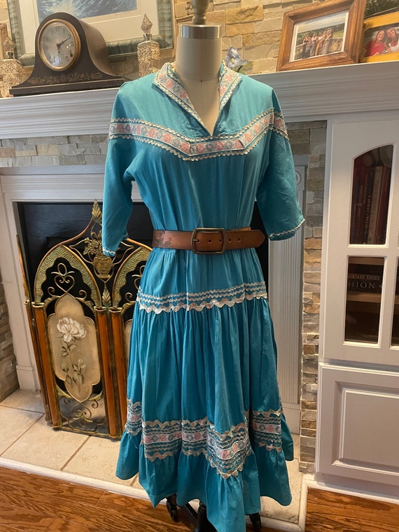 Turquoise 50s/60s Patio Dress