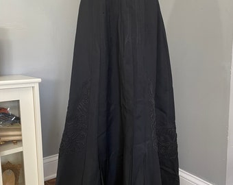 Victorian Walking Skirt of Wool Gaberdine and soutache trim