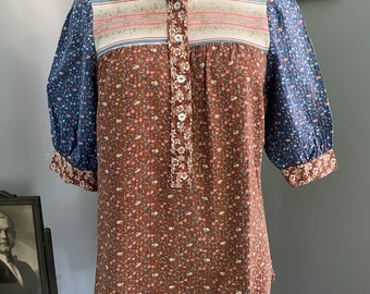 1970er Jahre Boho Pullover Bluse