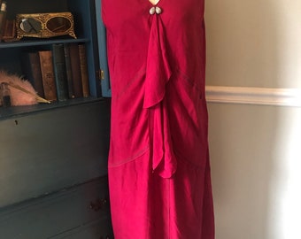 1920s Dress and Jacket in Magenta and Black