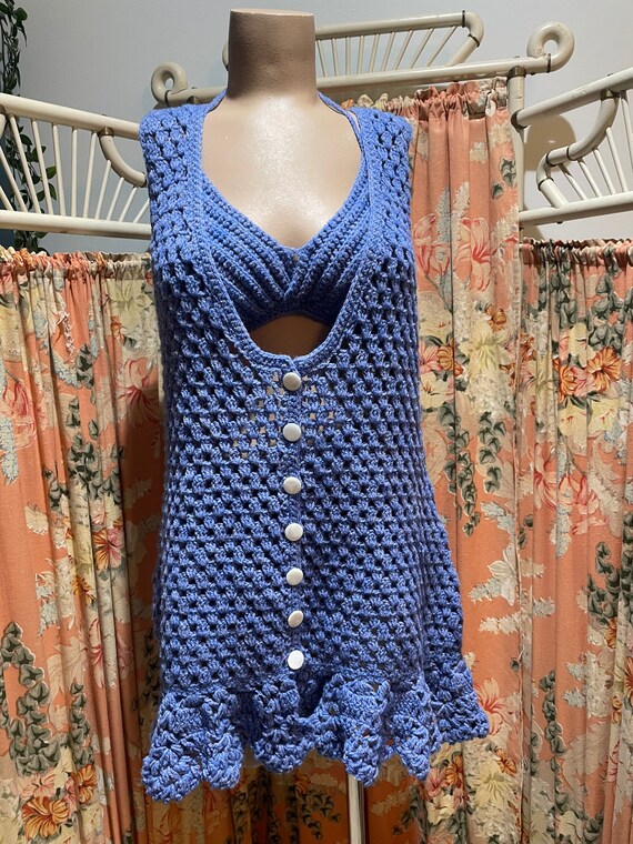 1970’s Hand Crochet Bikini Set with matching Cove… - image 5