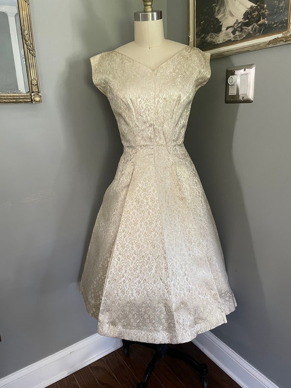 1950’s  Gold Lamé Party Dress