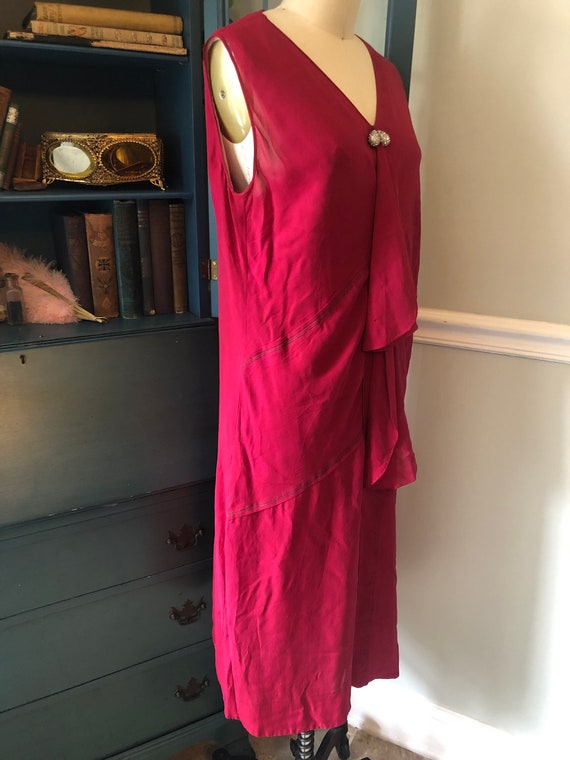 1920s Dress and Jacket in Magenta and Black - image 2