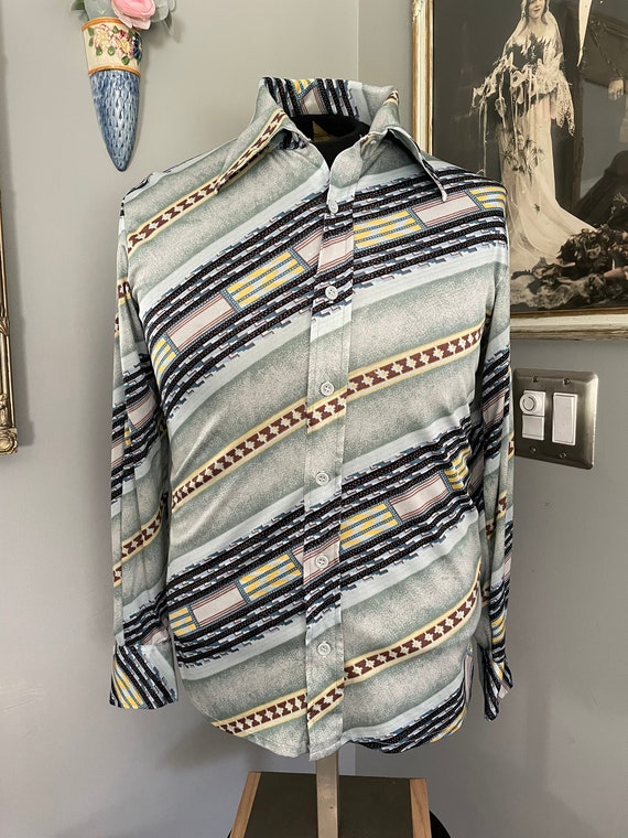 Men’s 1970s Nylon Long Sleeve Shirt - image 1