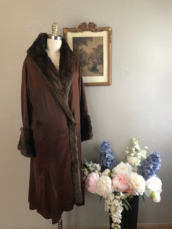 1920's Silk and Fur Coat