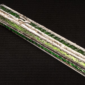 Green & Clear Glass Rounded Mezuzah Case