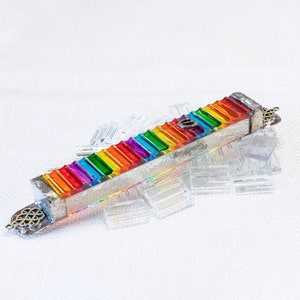 Translucent Rainbow Glass Mezuzah Case