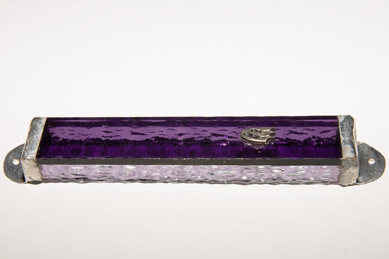 Twotone Purple Glass Mezuzah Case Handmade Mezuzah Case Etsy