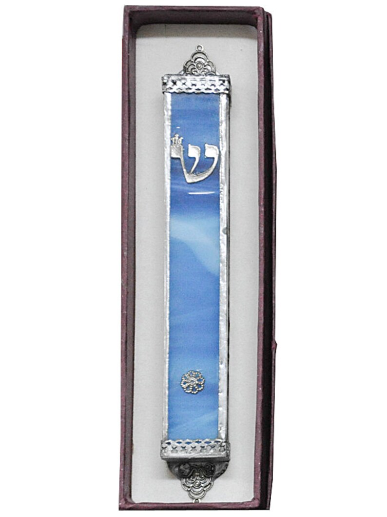 Blue StainedGlass Mezuzah Case Handmade Mezuzah Case from Etsy