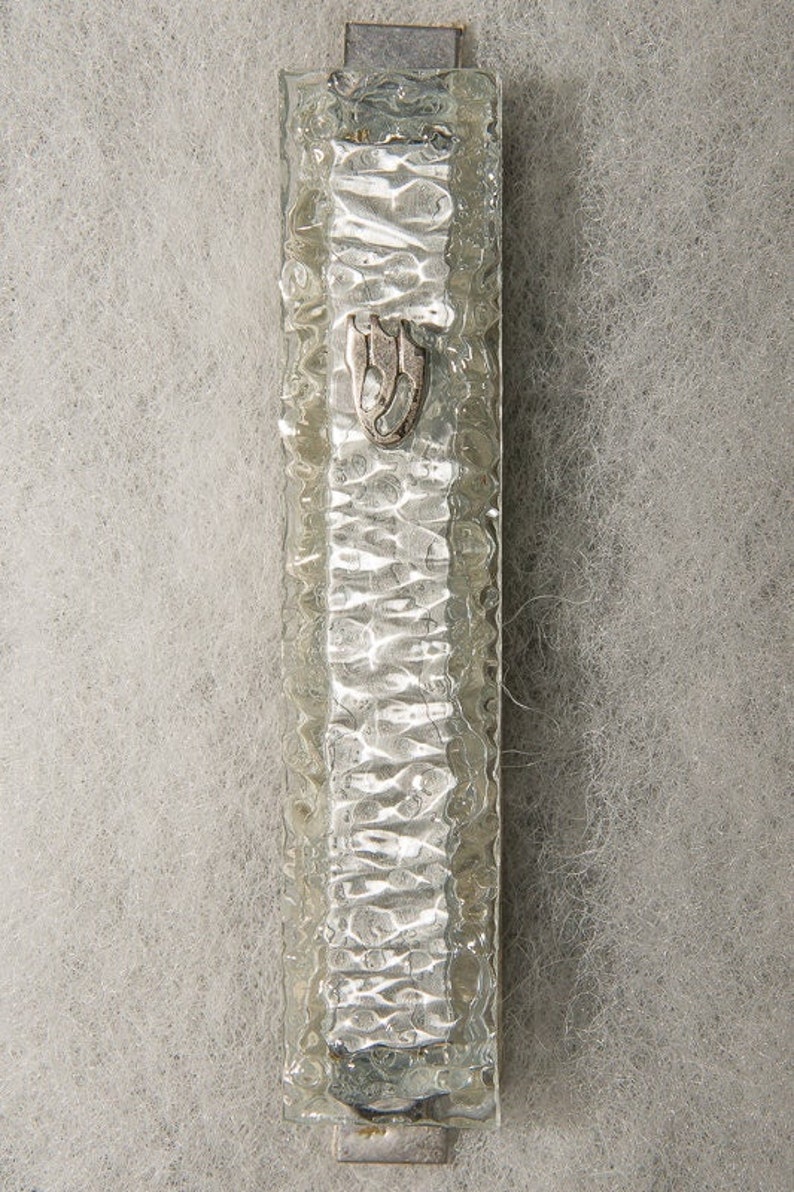 Modern Clear Decorative Glass Mezuzah Case Handmade Mezuzah Etsy