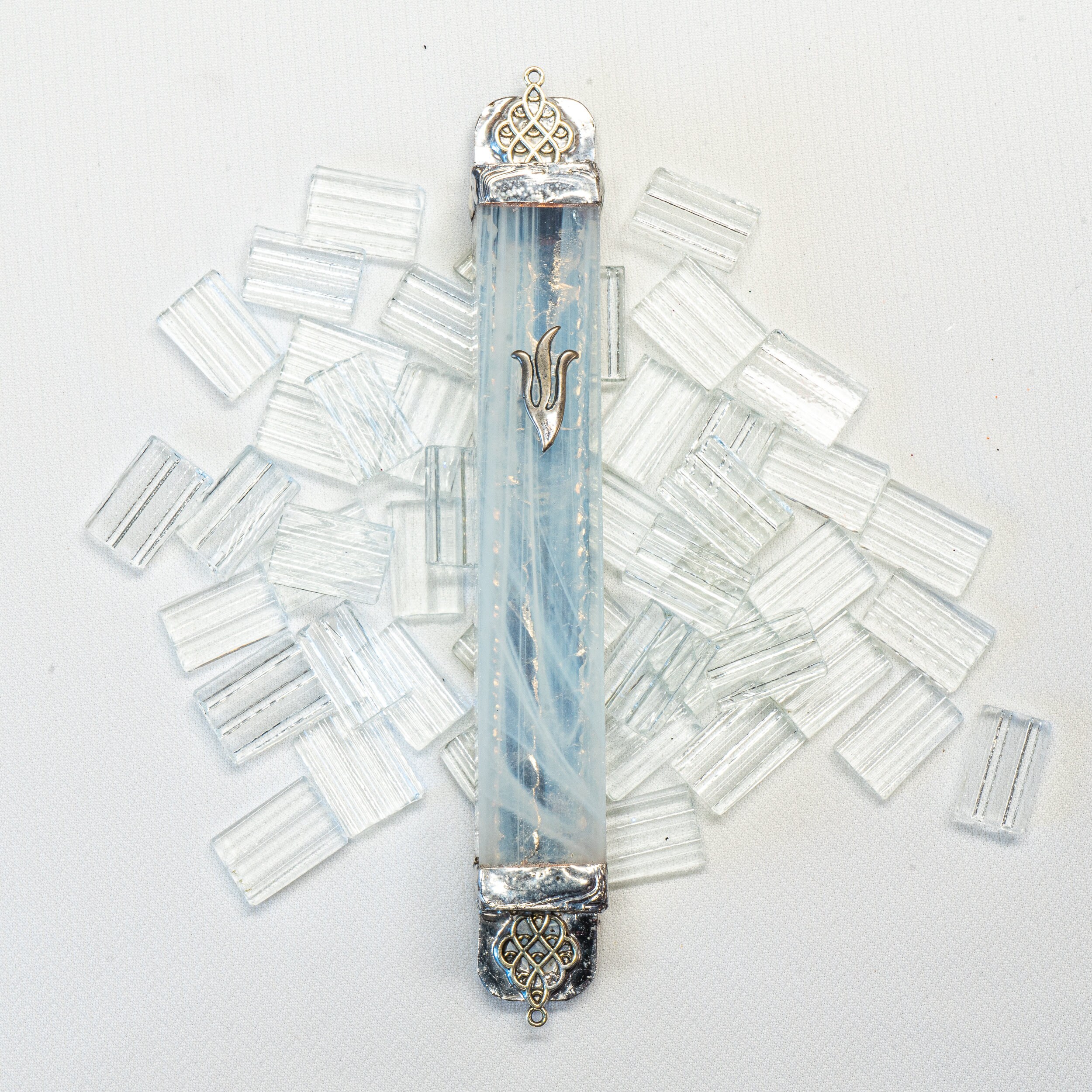 Textured Smoked Glass Mezuzah Case Handmade Mezuzah Case From Israel Etsy