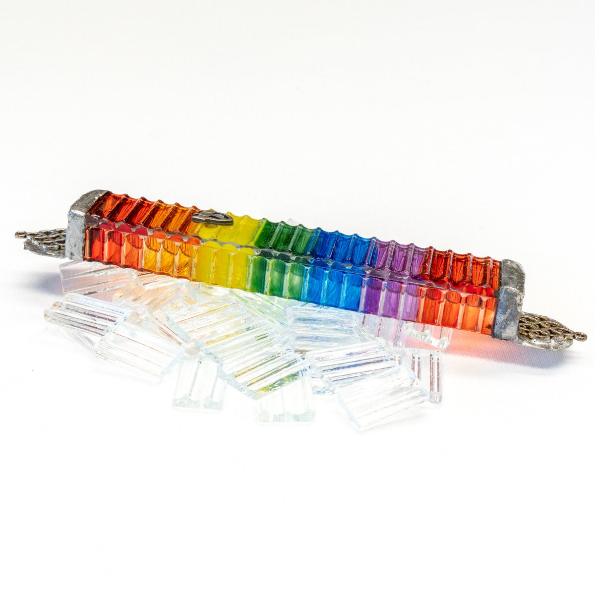 Hand Painted Rainbow Glass Mezuzah Case - Etsy