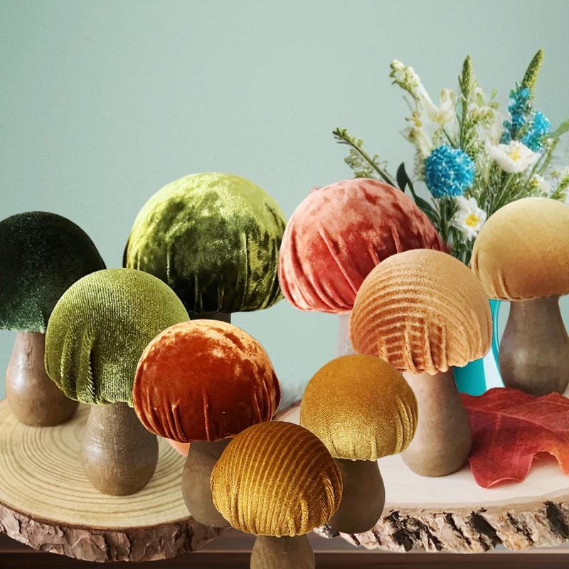 Velvet Mushrooms - Etsy