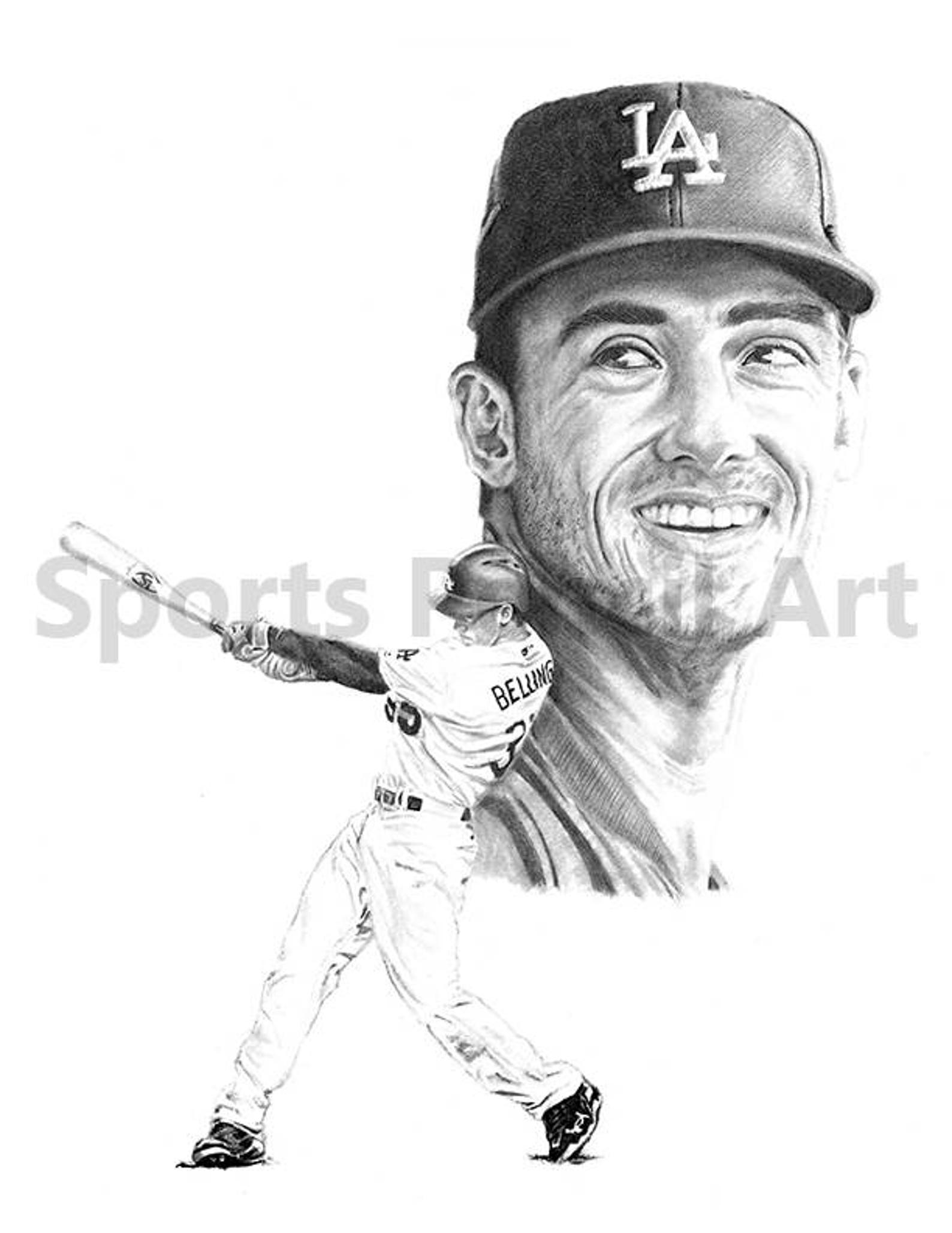Cody Bellinger Sports Art Print Los Angeles Dodgers Baseball Etsy