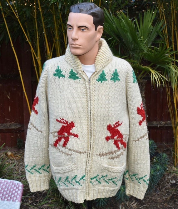 Original 1950’s Cowichan Sweater Size Large. (unis
