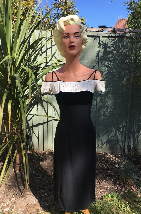 Vintage 1950's Hourglass, Cocktail Dress. Size Sma