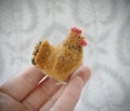 Red hen miniature, dollhouseanimals, Needle felted woolen hen, farm bird, animals, collectible  miniature product logo