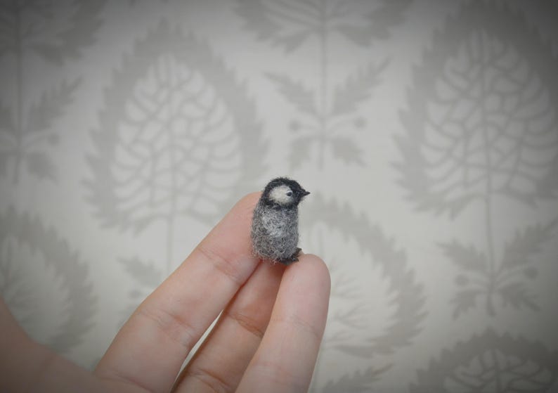 Tiny needle felted penguin – handmade wool bird miniature