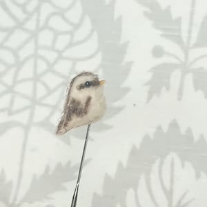Baby Crested quail  miniature, felted collectible bird, OOAK dollhouse miniature, hand made micro sculpture