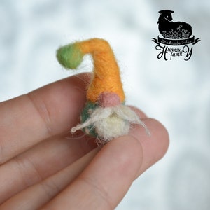 Tiny gnome for dolhause, Needle felting dwarf, Miniature elf Hand made dolhause miniature