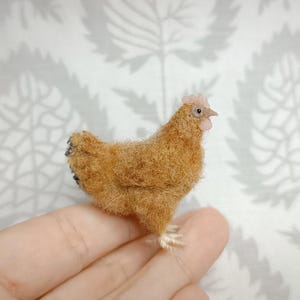Needle Felted Wool Chicken, Dollhouse Miniature, Farm Bird
