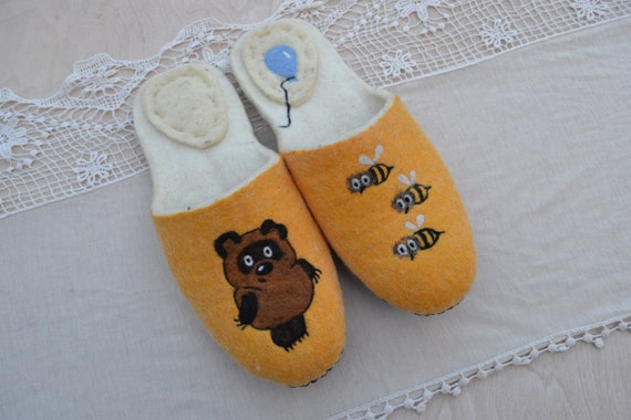 Gefilzte Hausschuhe Winnie Der Pooh Warme Wolle Gefilzt Etsy