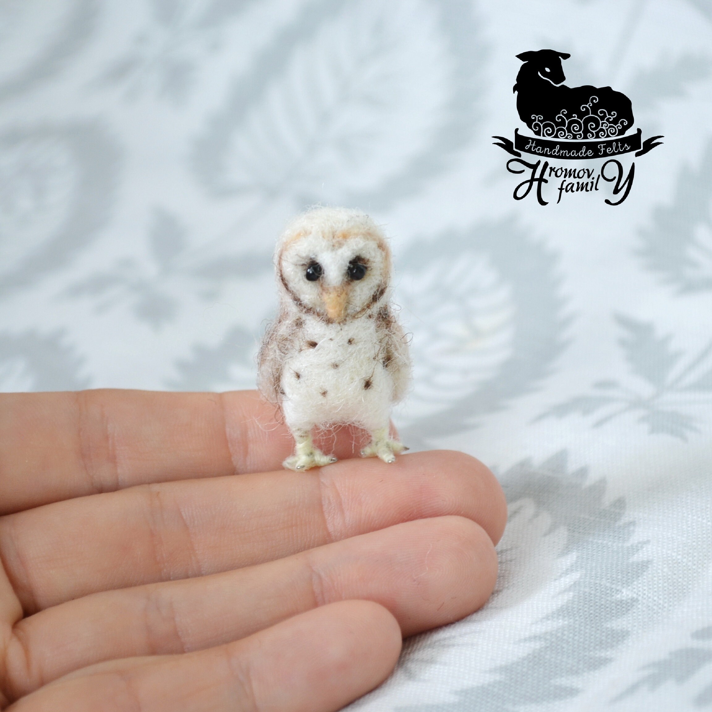 Owl Tiny Needle Felt Owlet Bird Dollhouse Miniature Owl Etsy UK
