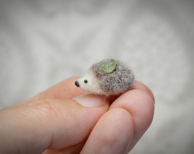 Needle Felted Hedgehog Miniature: Handmade Wool Dollhouse Animal