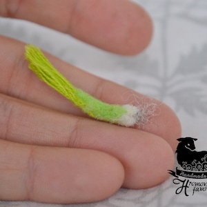 Needle felting onions, miniature vegetables, tiny food.