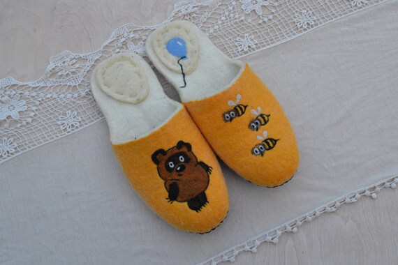 Gefilzte Hausschuhe Winnie Der Pooh Warme Wolle Gefilzt Etsy