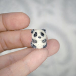 Miniature Panda Bear, Felted Miniature, Dollhouse Miniature, Micro Panda