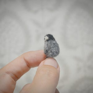 Tiny needle felted penguin – handmade wool bird miniature