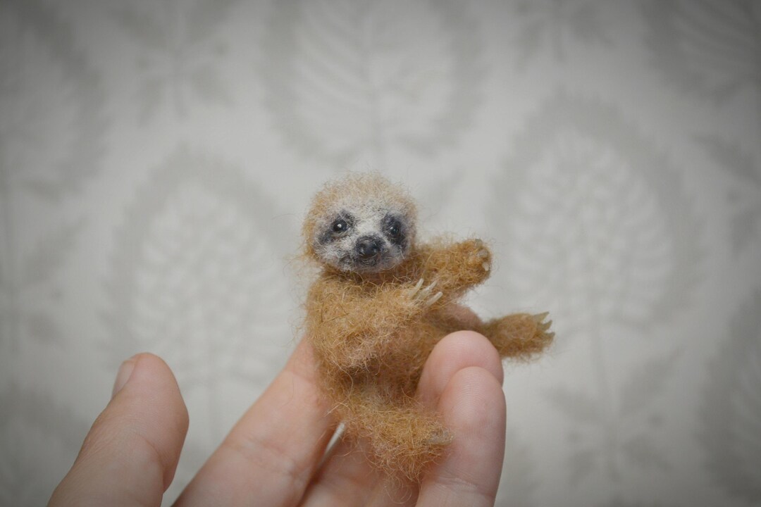 Sloth Needle Sloth Needle Felted Miniature OOAK Wool Animal, Collectible Figurine - Etsy