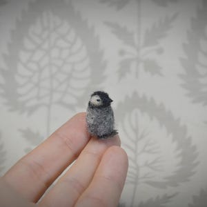 Tiny needle felted penguin – handmade wool bird miniature