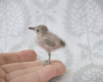 Gull baby miniature, dollhouse Tiny needle felted birds, bird lover gift, OOAK