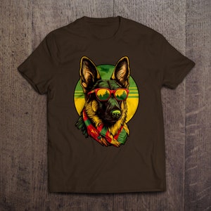 Rasta Schäferhund Unisex Jersey Kurzarm T-Shirt