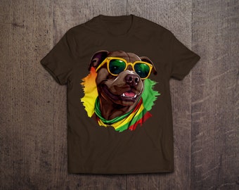 Rasta Pit Bull Maillot Unisexe Tee-shirt à manches courtes