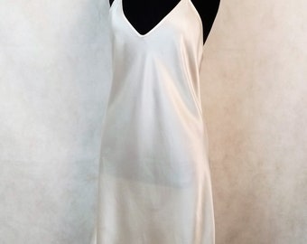 satin slip dress cream