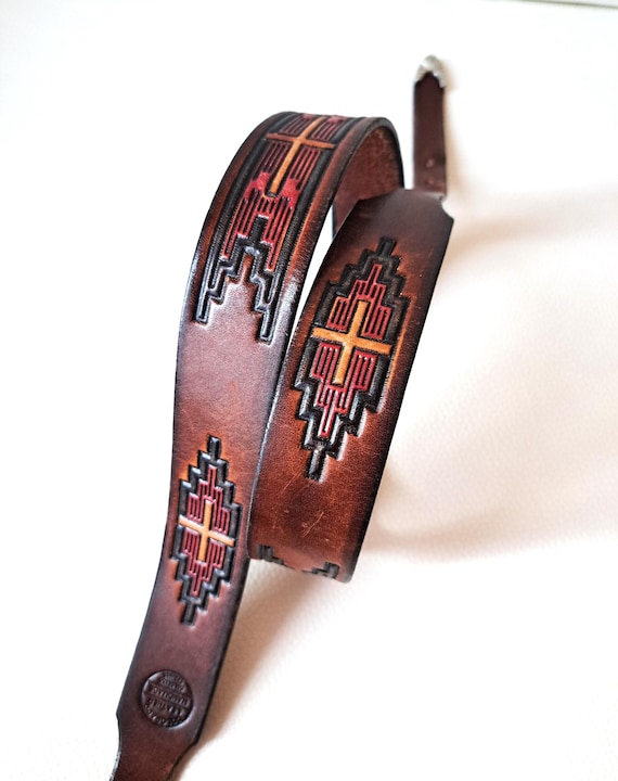 Vintage 80s Leather Belt: Southwestern Style, Handmade Full  display picture 1