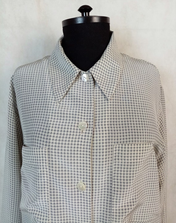 Vintage Laura Torelli Silk Shirt, Mini Houndstoot… - image 3