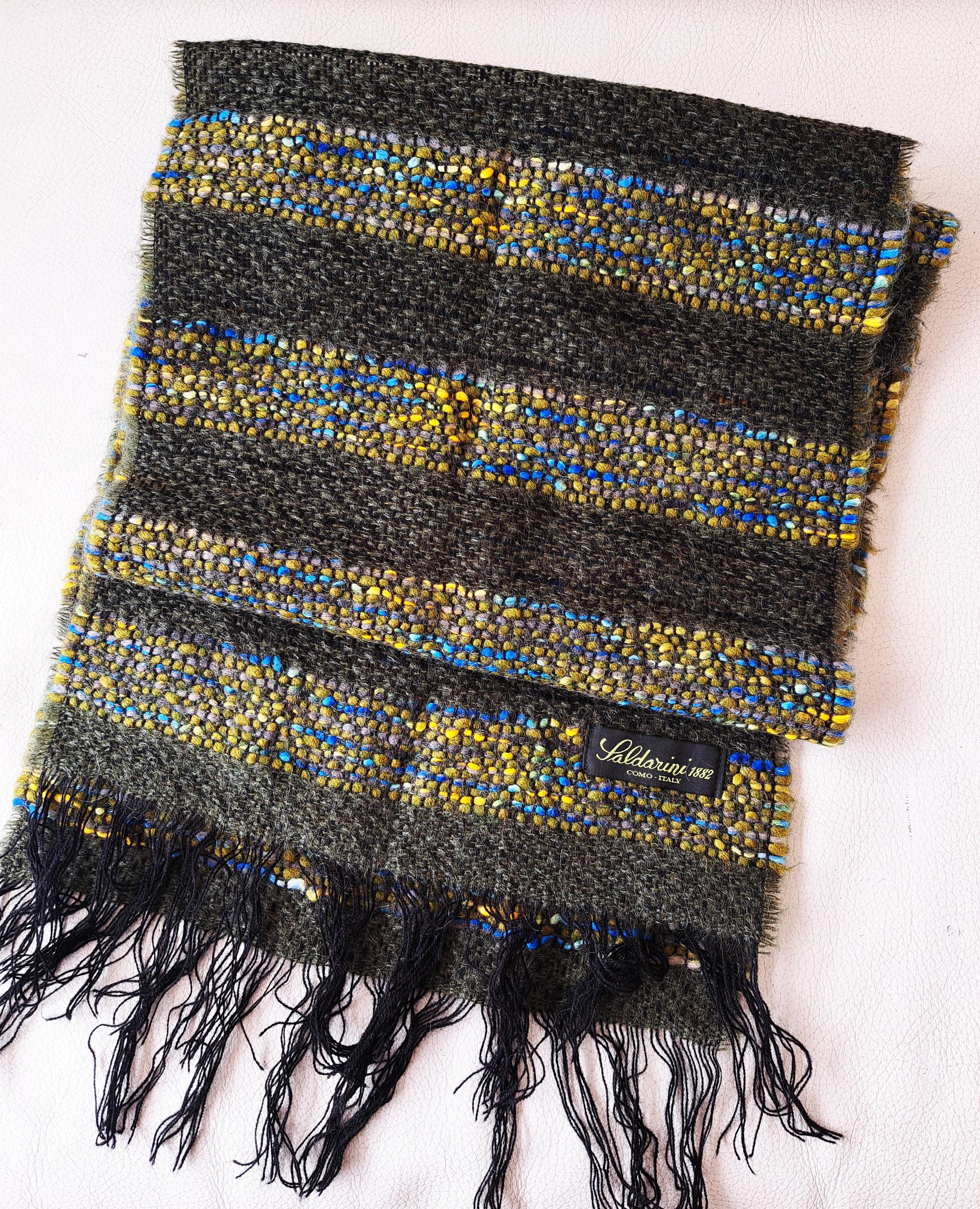 GFM Sciarpa A Loop Con Ciondoli Cristallo - Modello Lp-b-dark Mustard, 80 Cm - Accessorio Donna Elegante