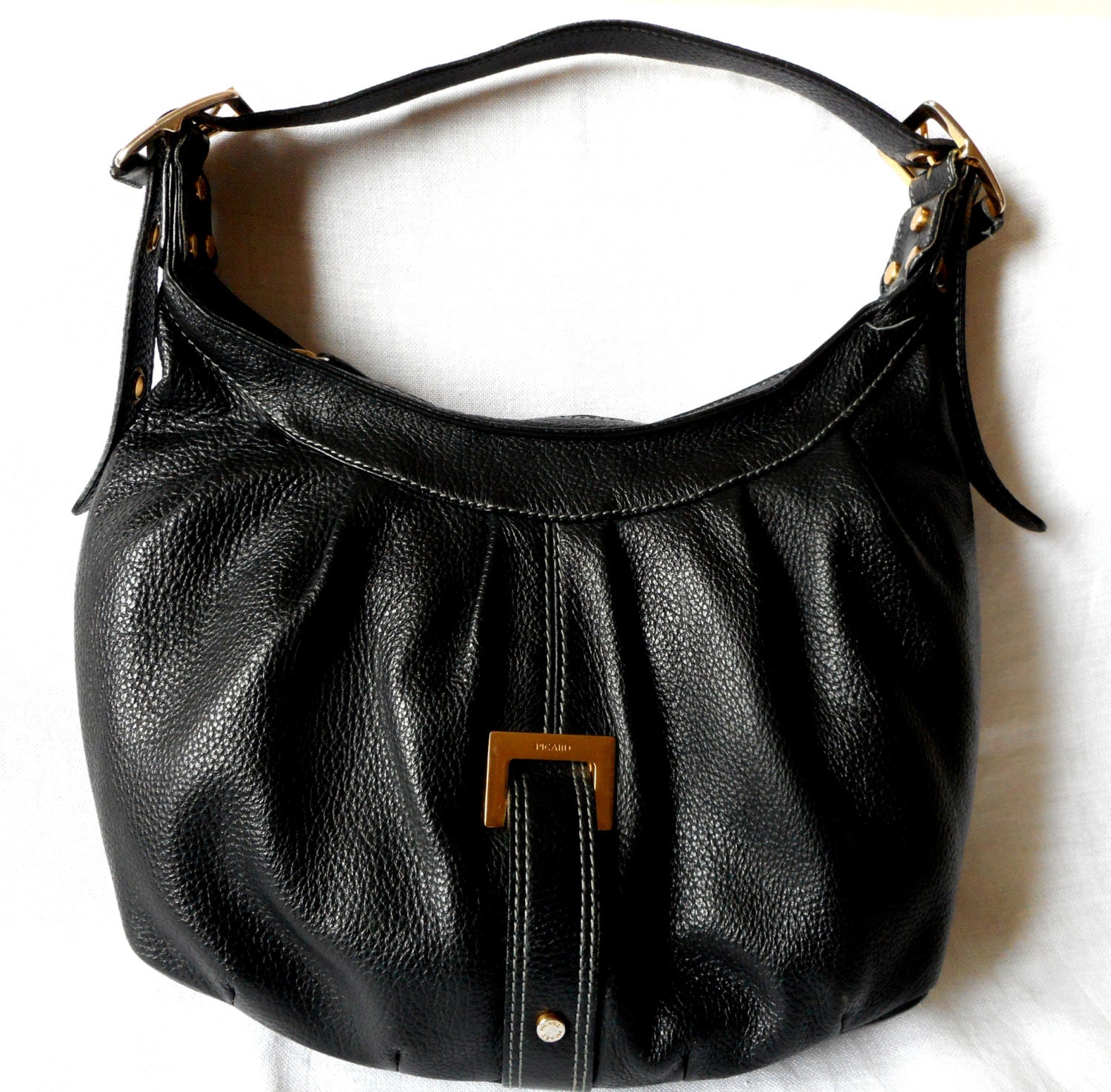 Picard Sholder Black Leather Bag 80.original Made in Germany 