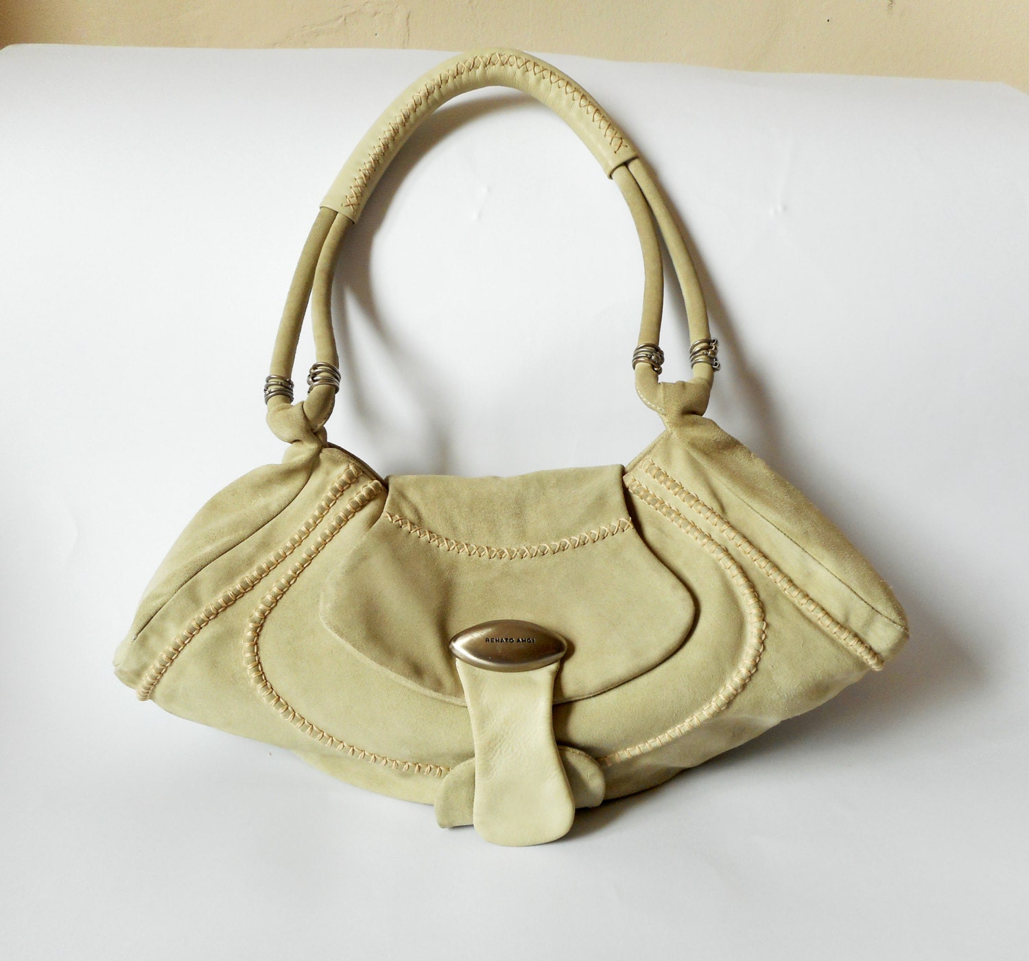 Vintage Suede Bag Renato Angi Venezia Ecru Suede -  UK